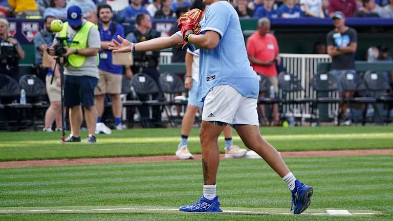 Patrick Mahomes Wears His Adidas Shoes in Softball Game